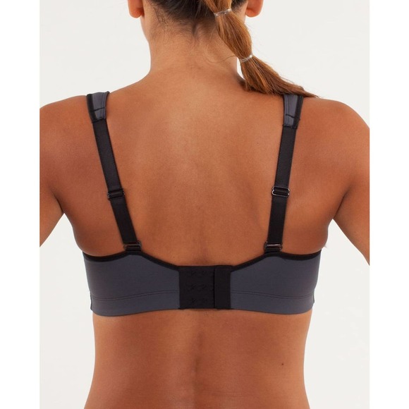 Lululemon Ta Ta Tamer Sports Bra 36C Gray Coal Black Adjustable - Picture 4 of 13